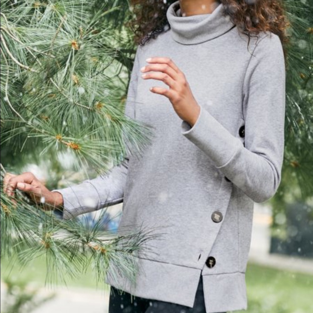 Soft Surroundings Button Turtleneck Lidia Top M - image 1